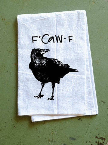 RAVEN TEA TOWEL - PUNNY PINES
