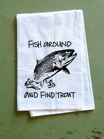 TROUT TEA TOWEL - PUNNY PINES