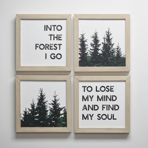 INTO THE FOREST — Quad Set | Four 8x8 Framed Prints