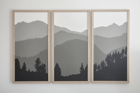 ALPINE TRIPTYCH — Panoramic Series | Three 12x24 Framed Prints